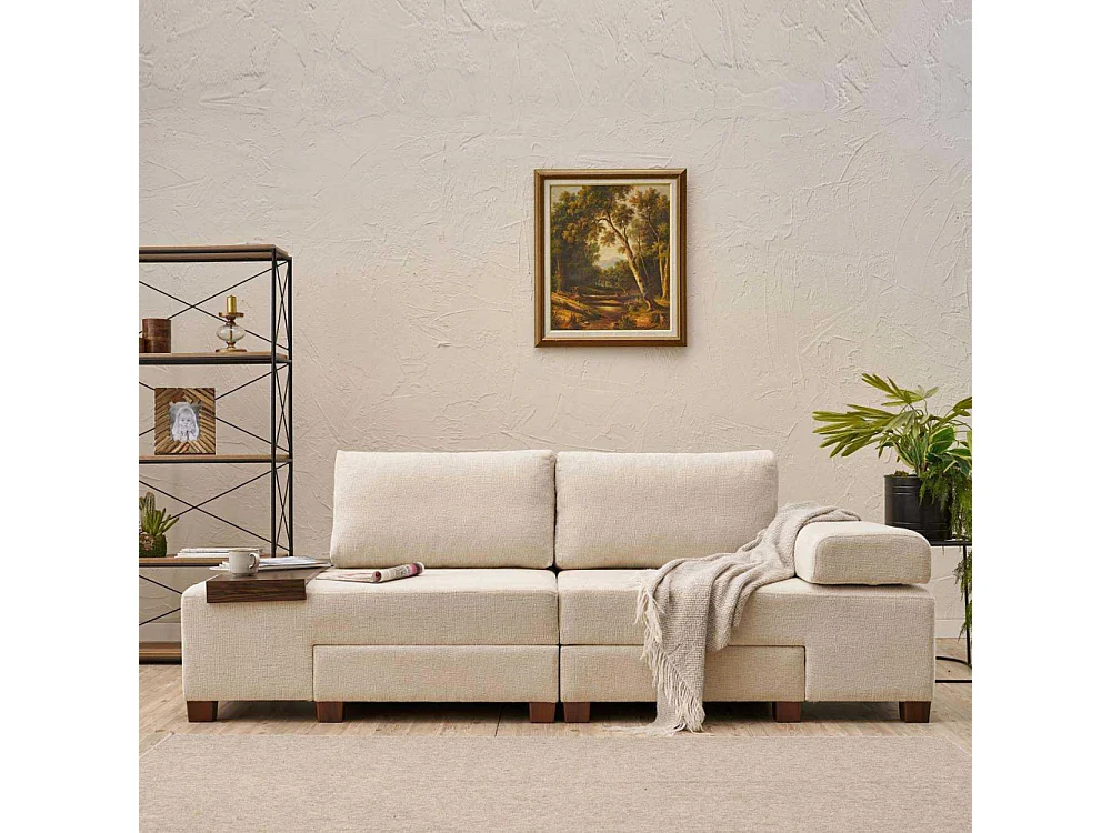 Canapé 3 places convertible en chenille Perenna