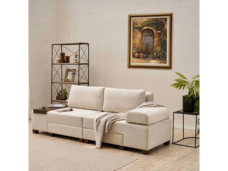 Canapé 3 places convertible en chenille Perenna