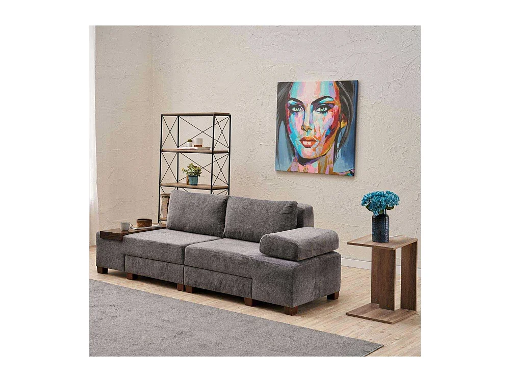 Canapé 3 places convertible en chenille Perenna