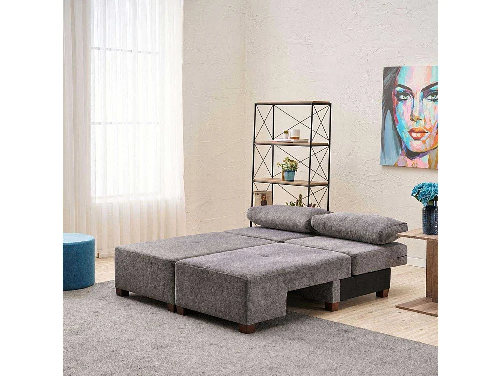 Canapé 3 places convertible en chenille Perenna