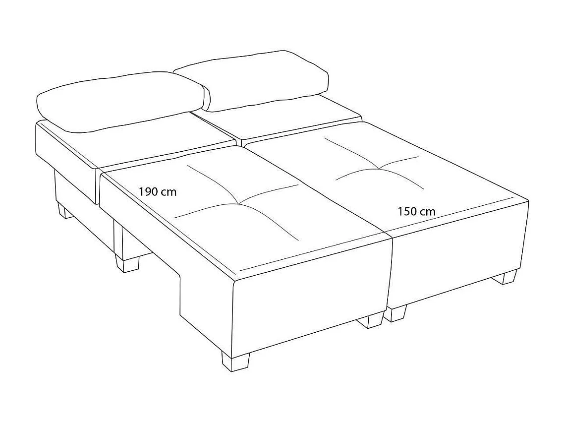 Canapé 3 places convertible en chenille Perenna