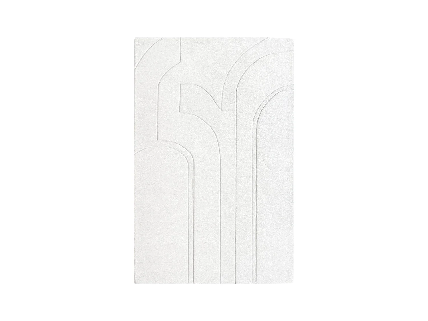 Tapis rectangulaire en laine 160x230cm blanc cassé JARA