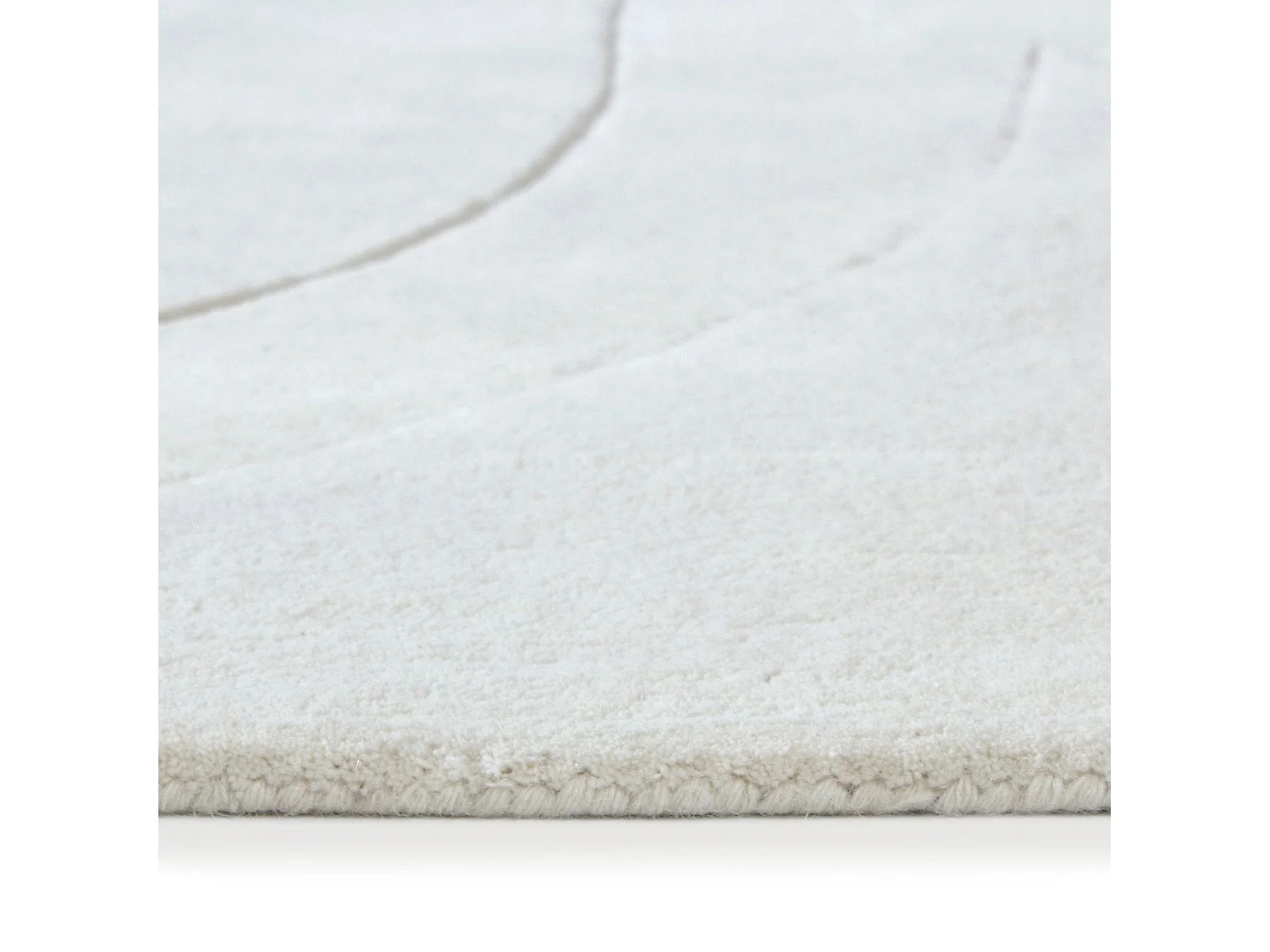 Tapis rectangulaire en laine 160x230cm blanc cassé JARA