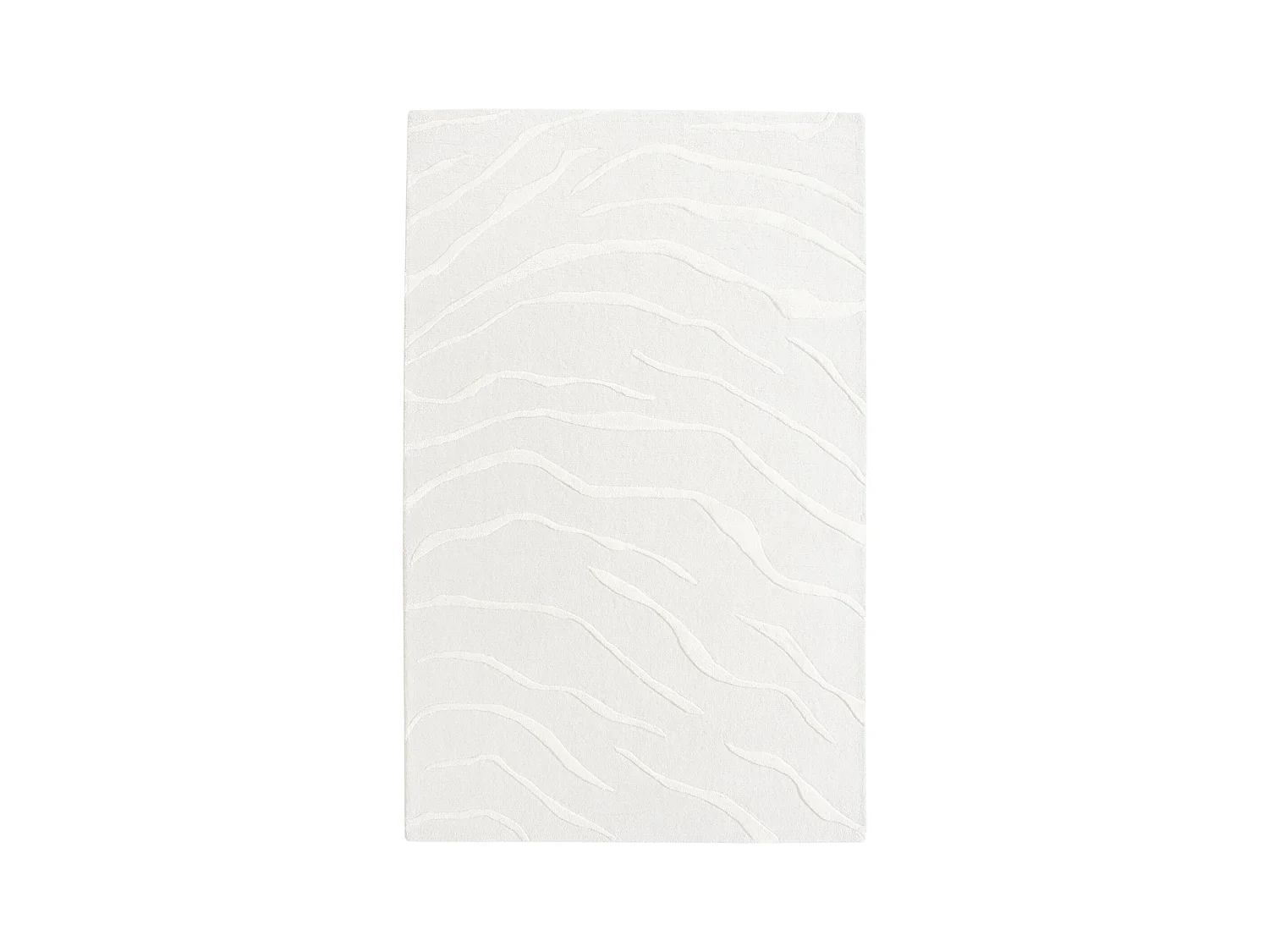 Tapis rectangulaire en laine et viscose blanc cassé 160x230cm DAVEN
