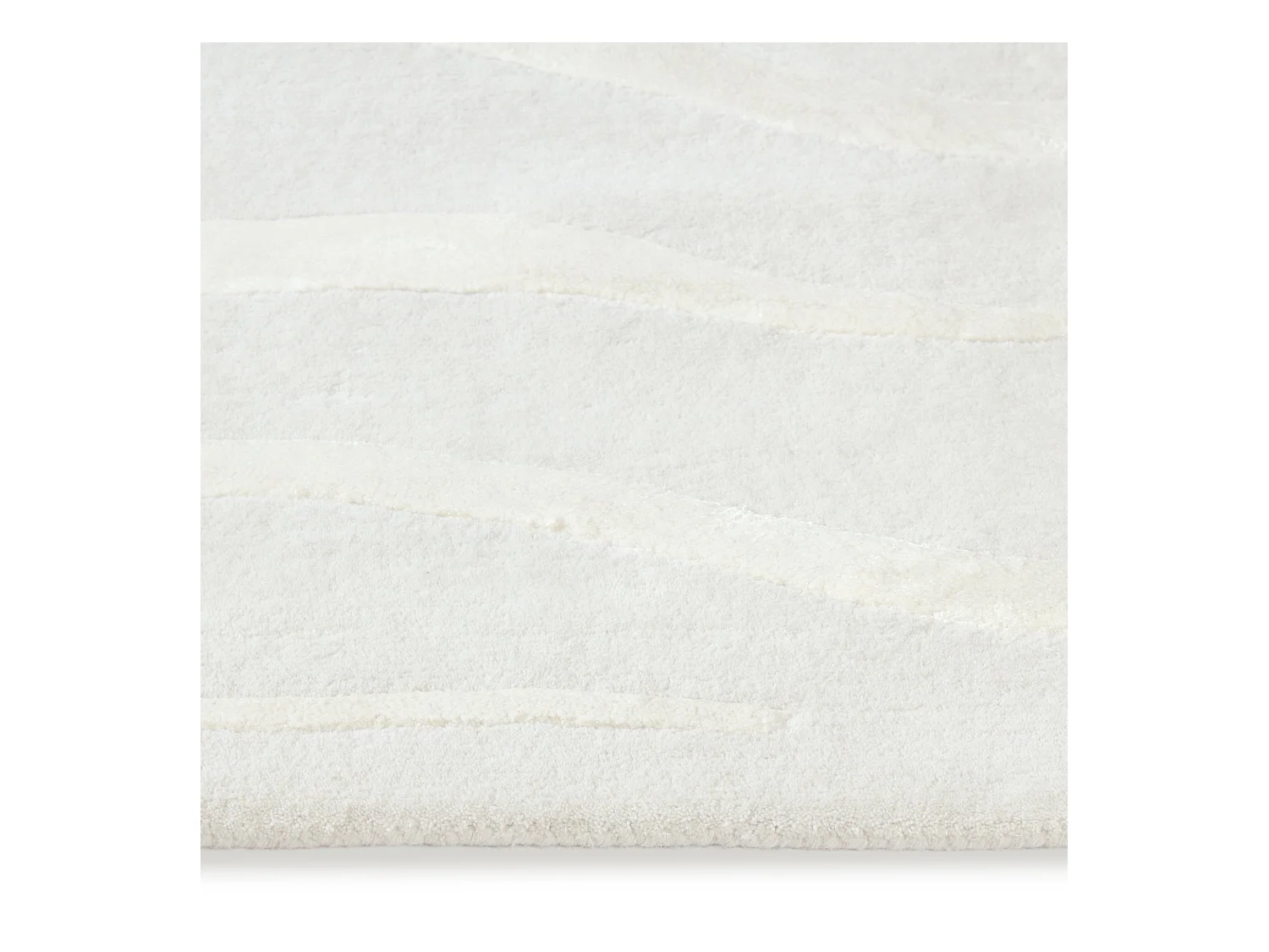 Tapis rectangulaire en laine et viscose blanc cassé 160x230cm DAVEN