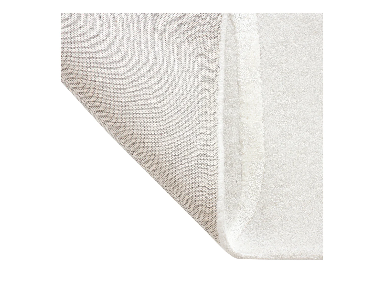 Tapis rectangulaire en laine et viscose blanc cassé 160x230cm DAVEN