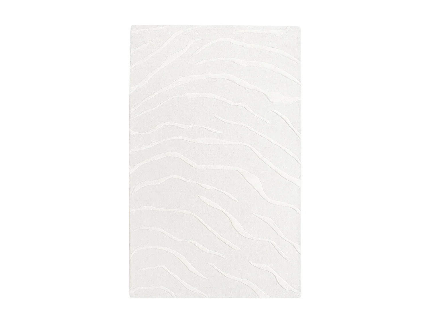 Tapis rectangulaire en laine et viscose blanc cassé 160x230cm DAVEN