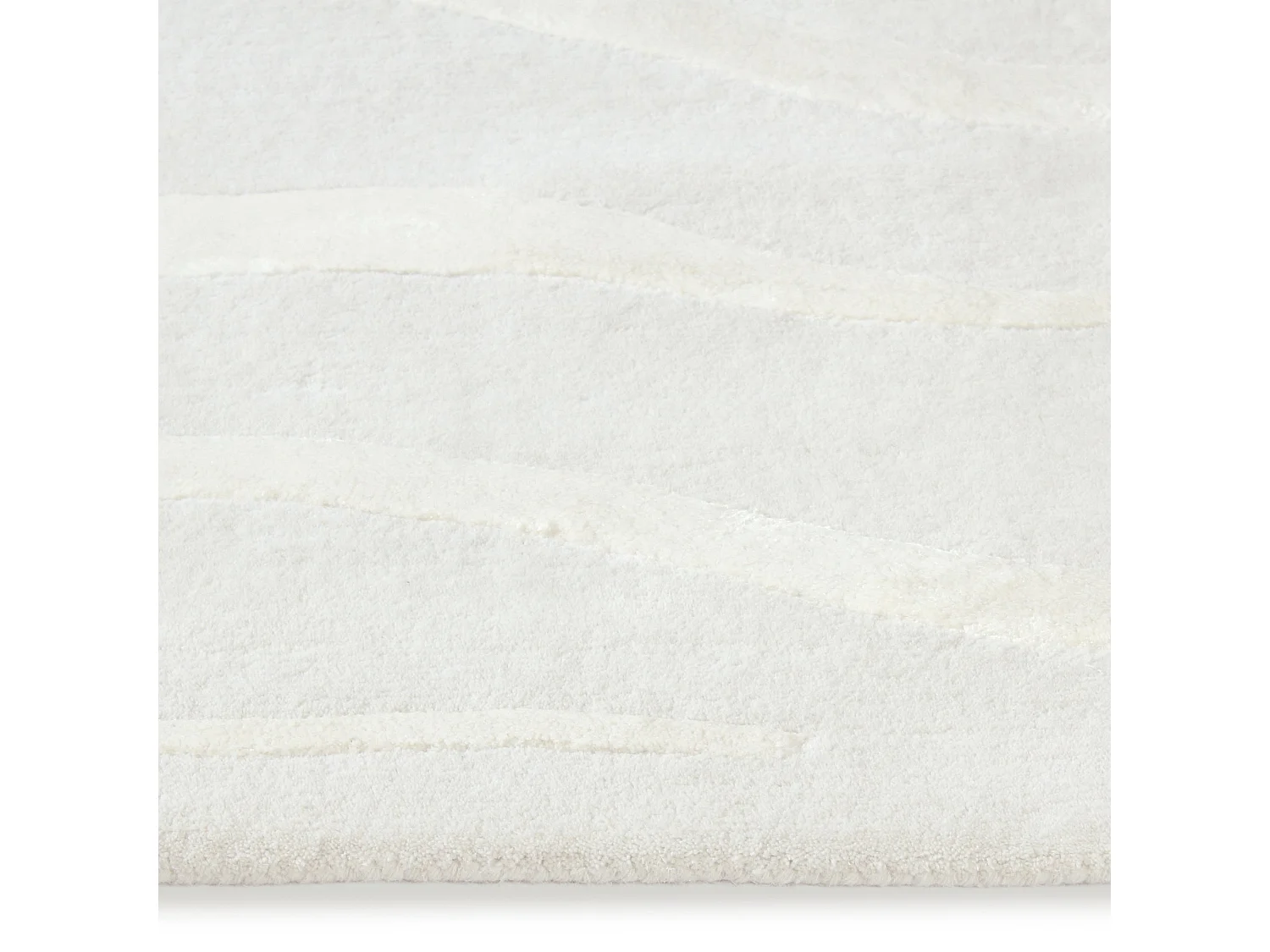 Tapis rectangulaire en laine et viscose blanc cassé 160x230cm DAVEN