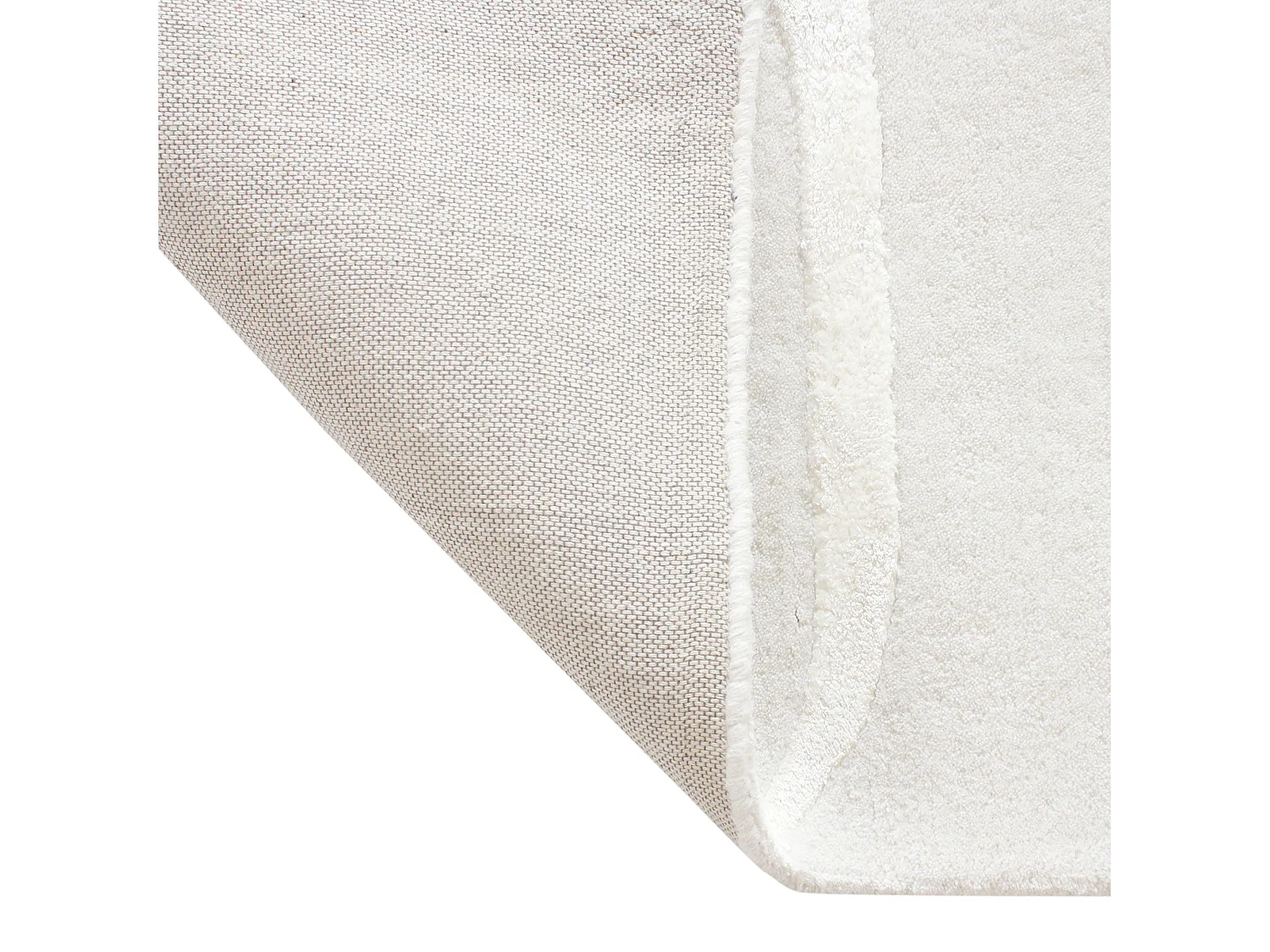 Tapis rectangulaire en laine et viscose blanc cassé 160x230cm DAVEN