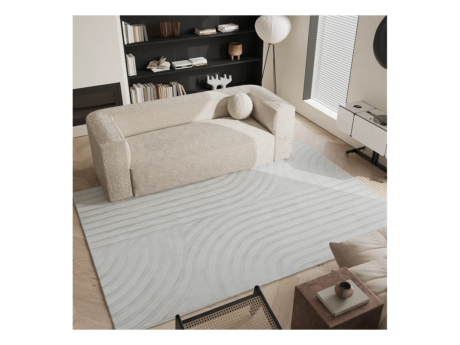 Tapis rectangulaire 300x400cm blanc cassé DANA
