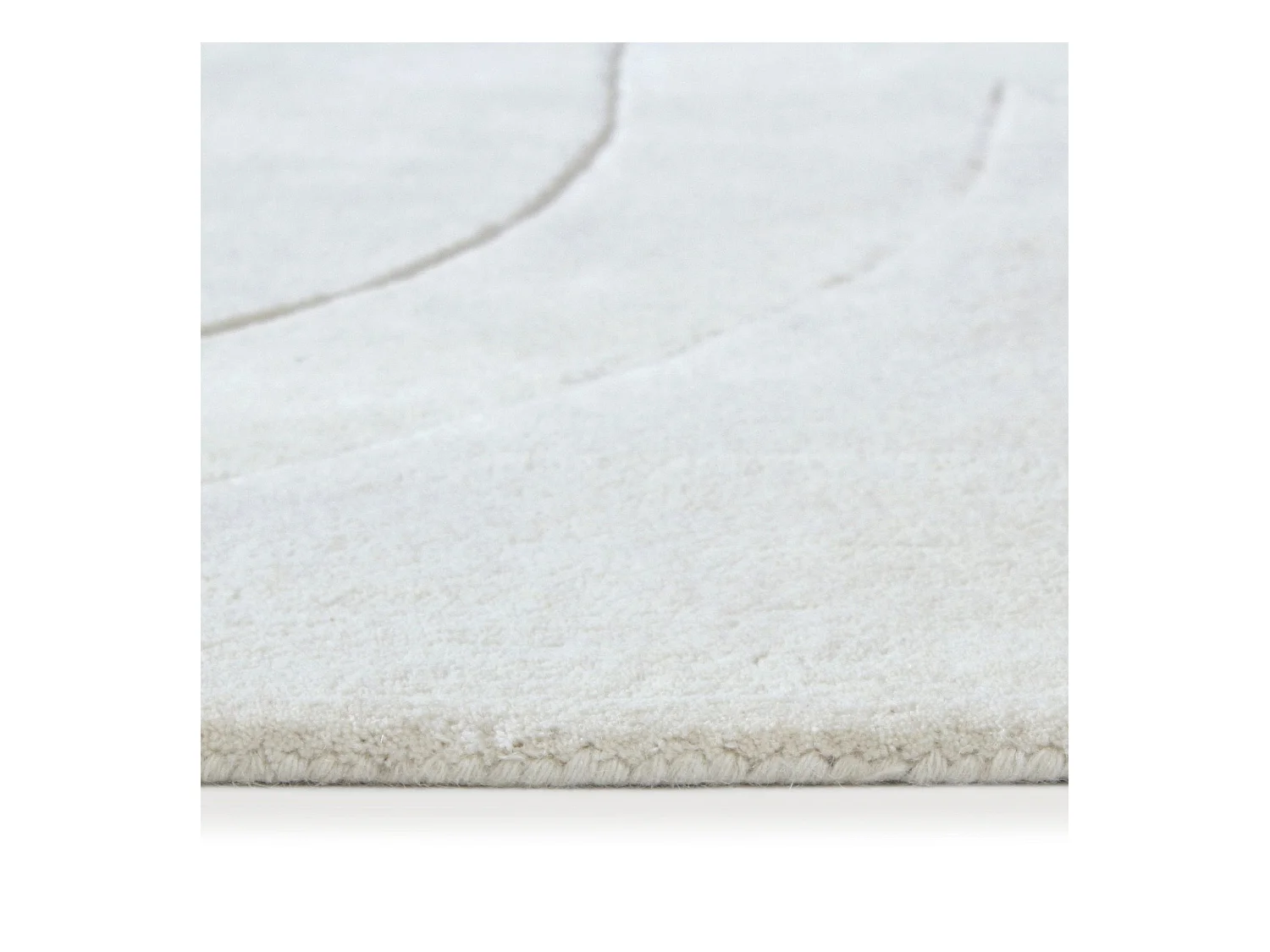 Tapis rectangulaire en laine 200x300cm blanc cassé JARA