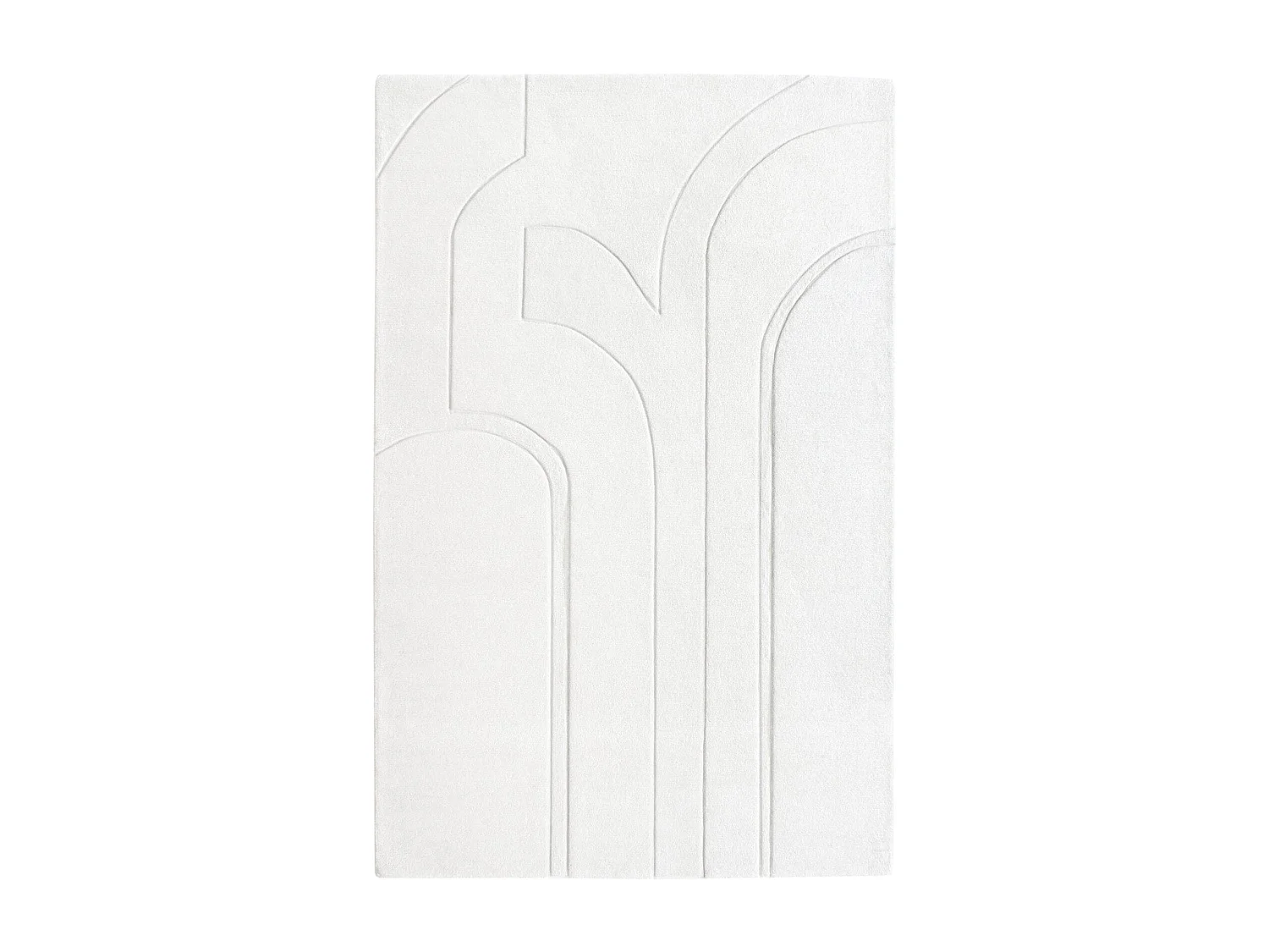 Tapis rectangulaire en laine 200x300cm blanc cassé JARA