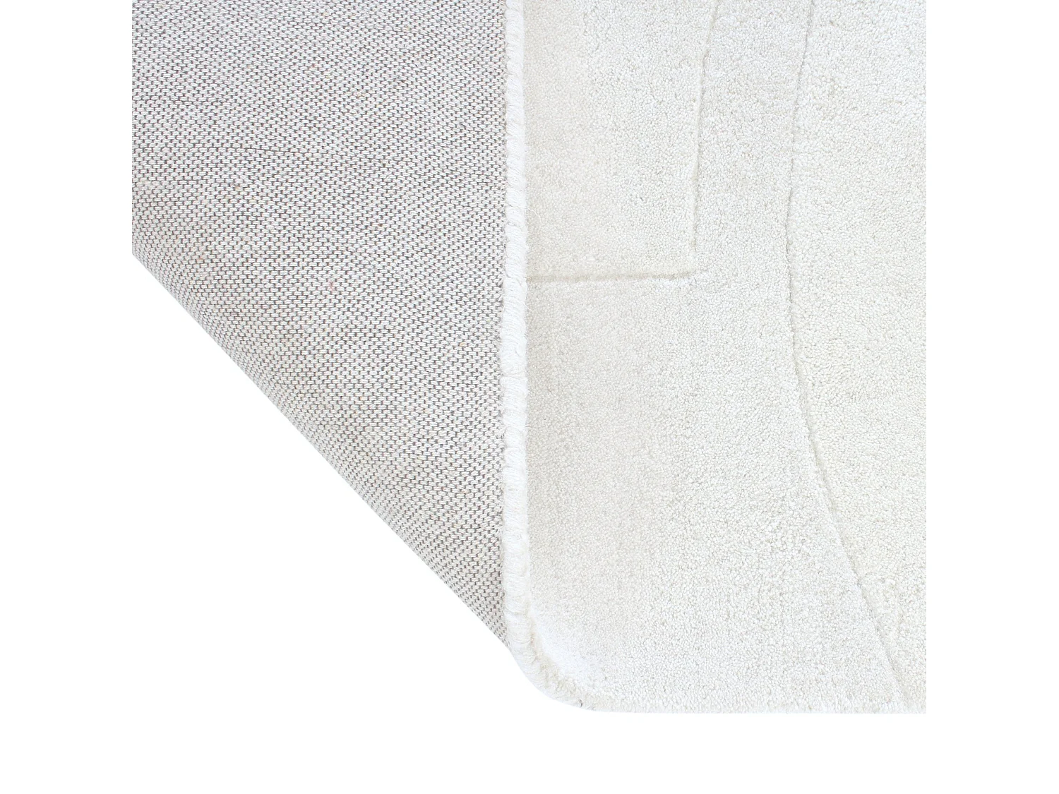 Tapis rectangulaire en laine 200x300cm blanc cassé JARA