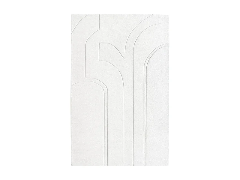 Tapis rectangulaire en laine 200x300cm blanc cassé JARA