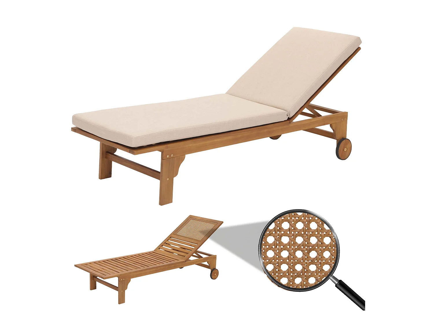 Bain de soleil MCW-N48,  coussin crème-beige