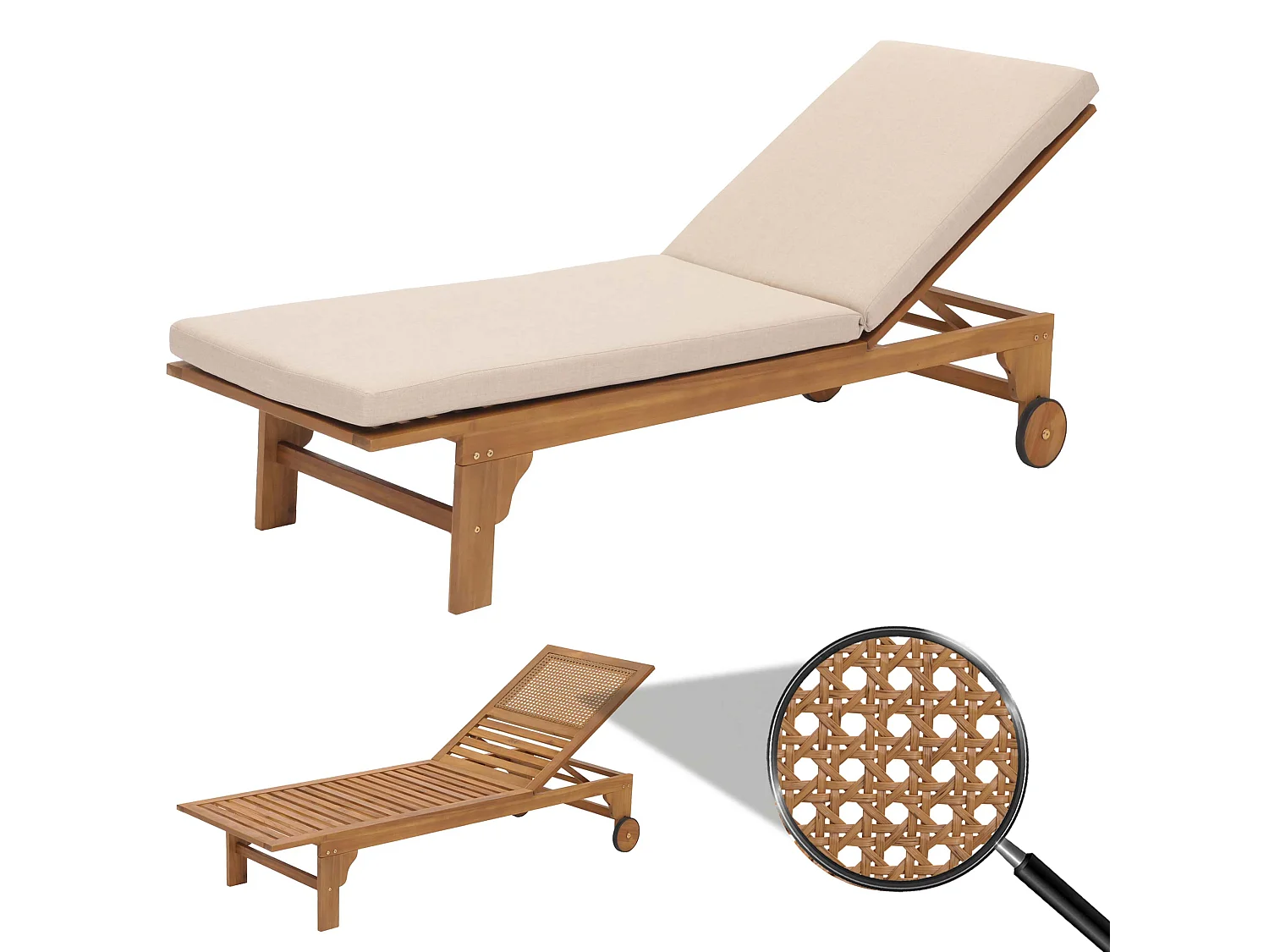 Bain de soleil MCW-N48,  coussin crème-beige