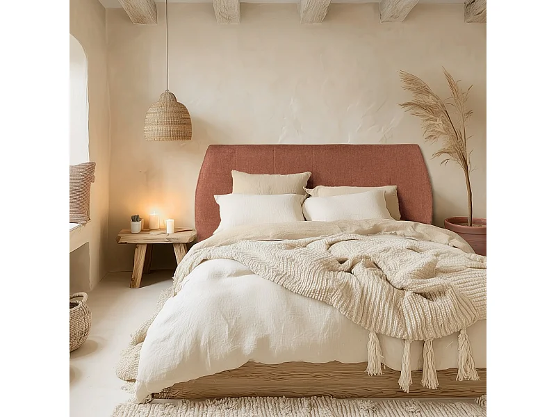 ARTHUR - Tête de lit rembourrée pour lits 140/160cm couleur terracotta