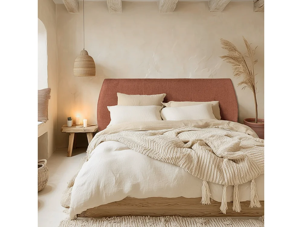 ARTHUR - Tête de lit rembourrée pour lits 160/180cm couleur terracotta