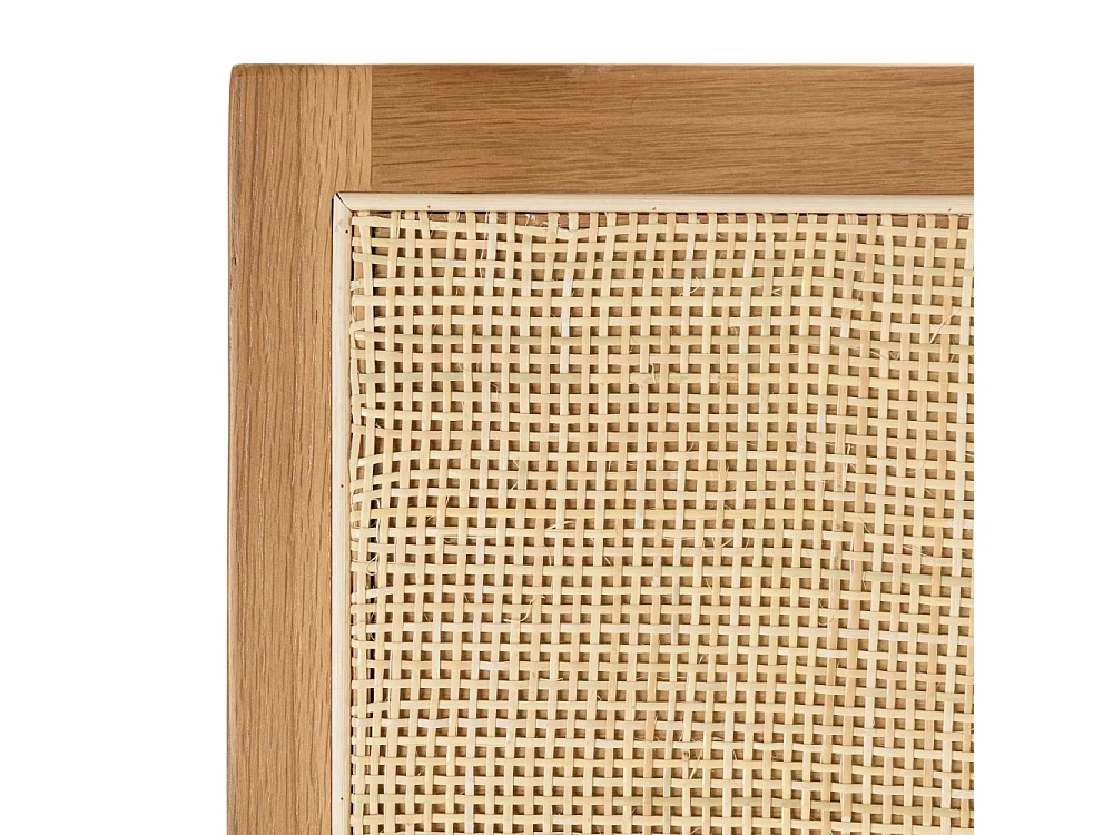 SYA - Tête de lit en rotin naturel et chêne massif pour lits 140/160cm