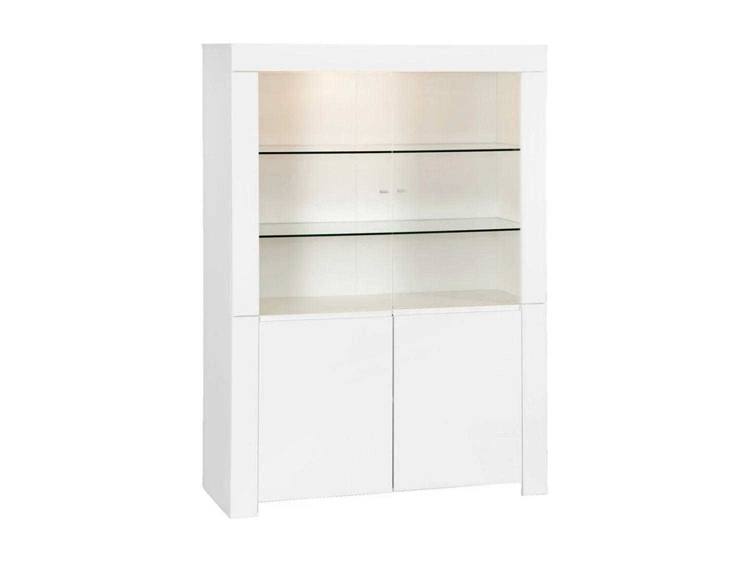 Vitrine vaisselier FOLOMI - Blanc Brillant - Style Design - 170x123x50