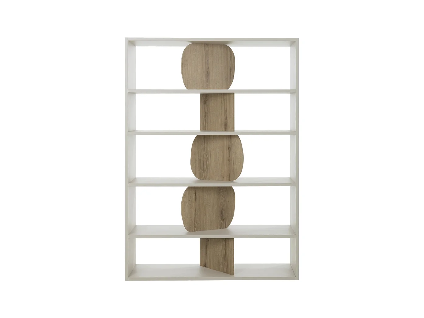 Bibliothèque décor greige et chêne MANOSQUE