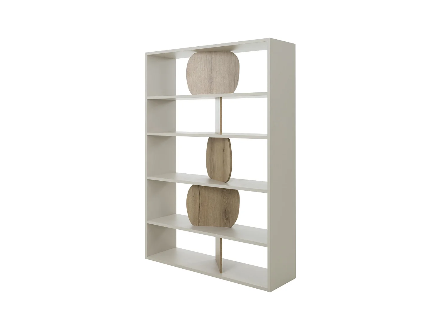 Bibliothèque décor greige et chêne MANOSQUE