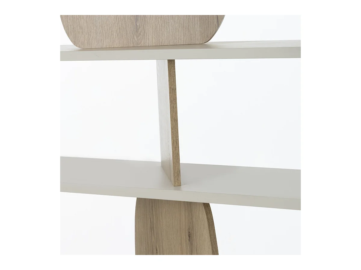 Bibliothèque décor greige et chêne MANOSQUE