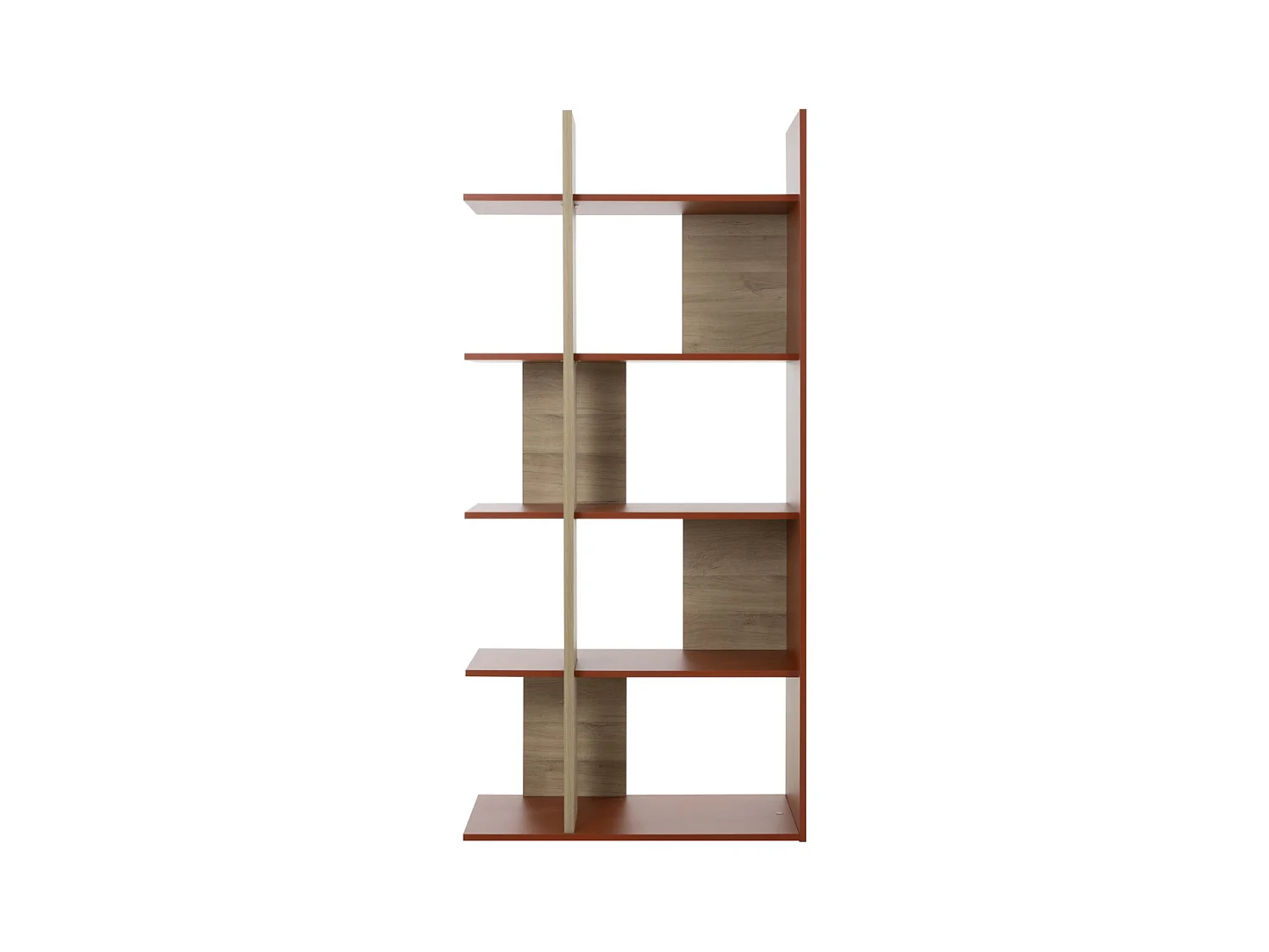 Bibliothèque ouverte décor ocre et chêne - EPURA