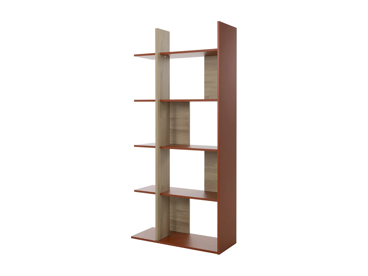 Open boekenkast oker- en eikendecor - EPURA