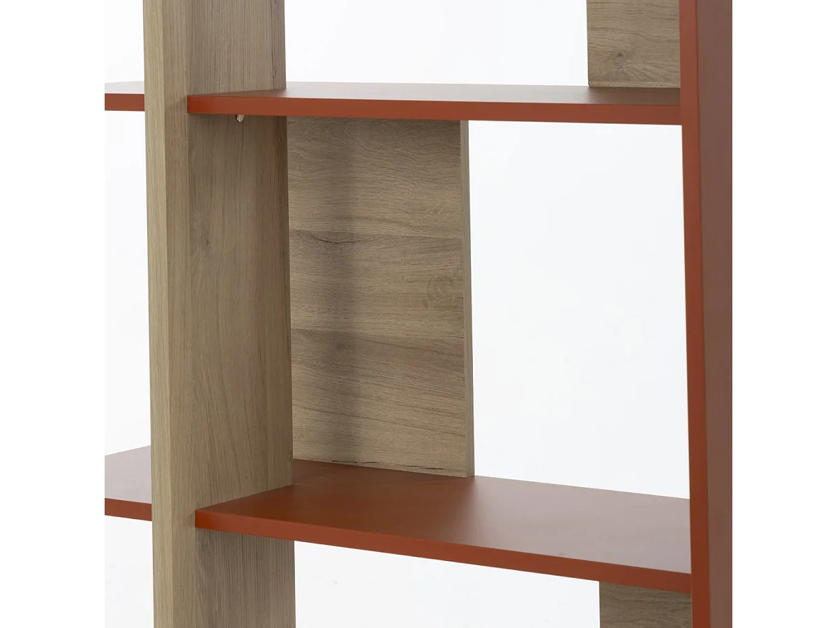 Open boekenkast oker- en eikendecor - EPURA