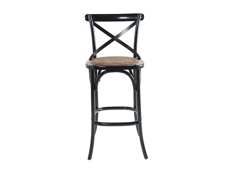 Barkruk van massief hout en webbing L50 cm - BISTROT