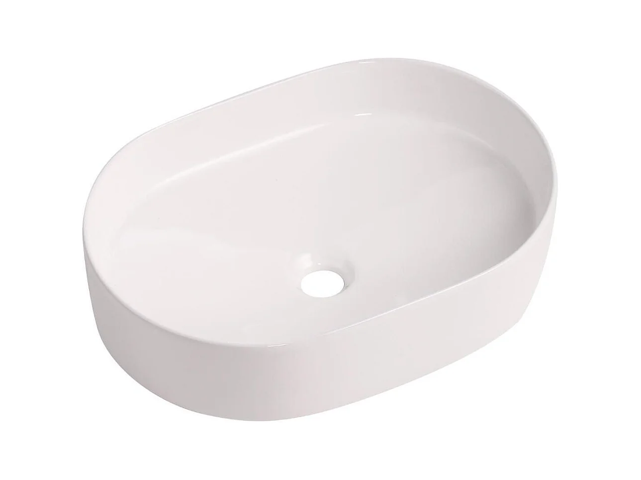 ALBI ovales Aufsatzwaschbecken aus weißer Keramik 37x50,5cm