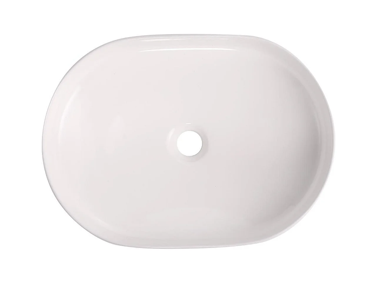 ALBI ovales Aufsatzwaschbecken aus weißer Keramik 37x50,5cm