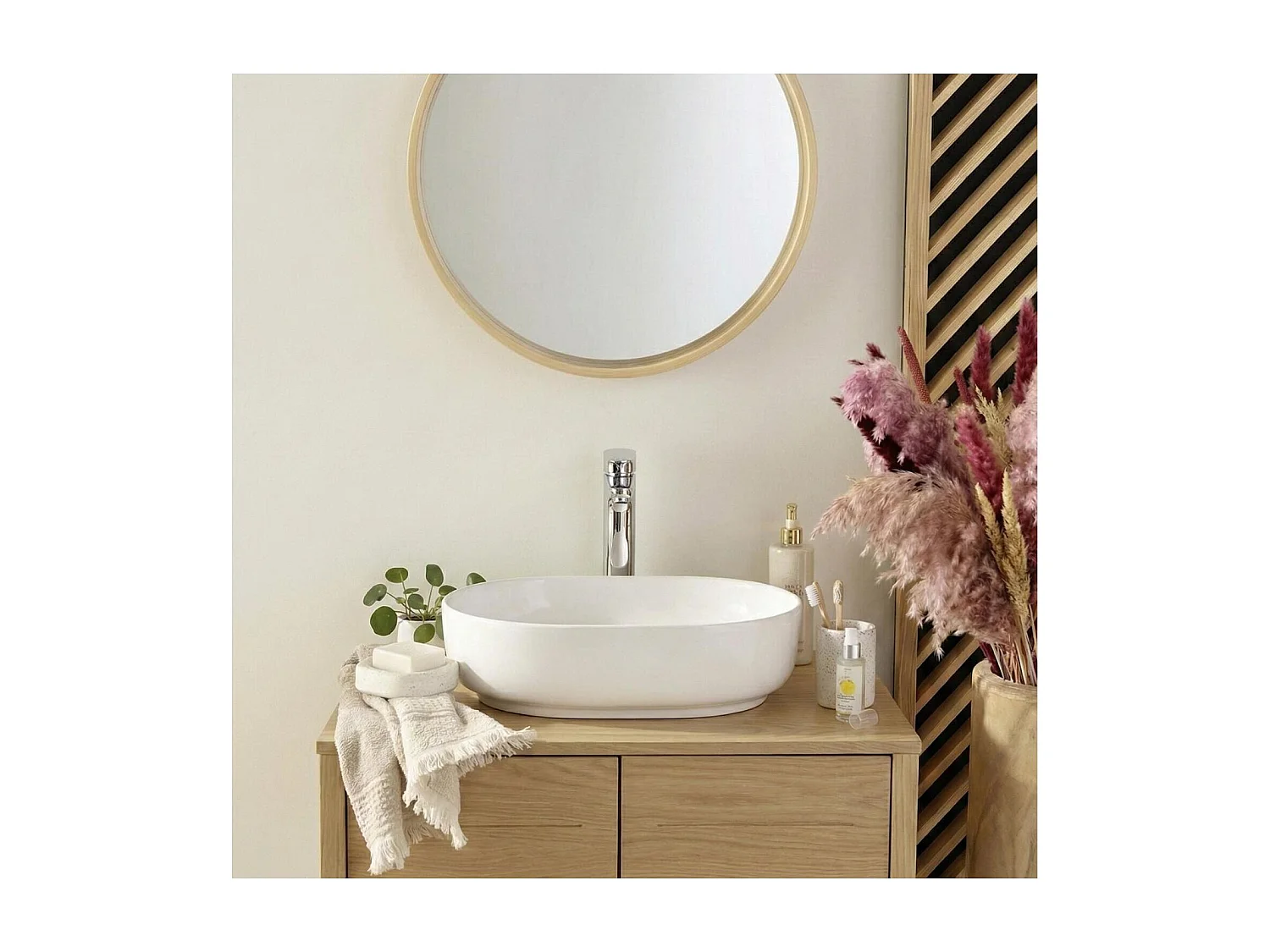 ALBI witte keramische ovale opzetwastafel 37x50,5cm