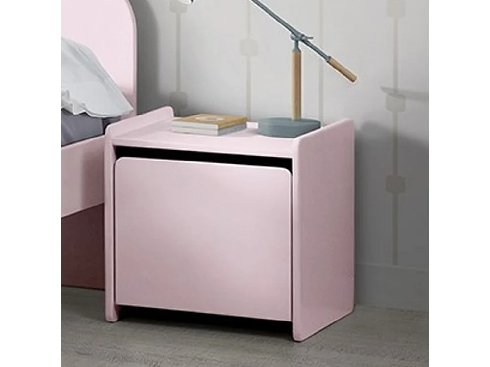 Aulia - Table de chevet enfant en bois - Rose
