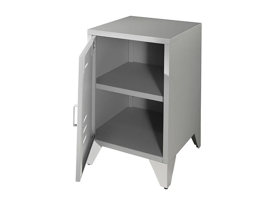 Atticora - Table de chevet en métal - Gris