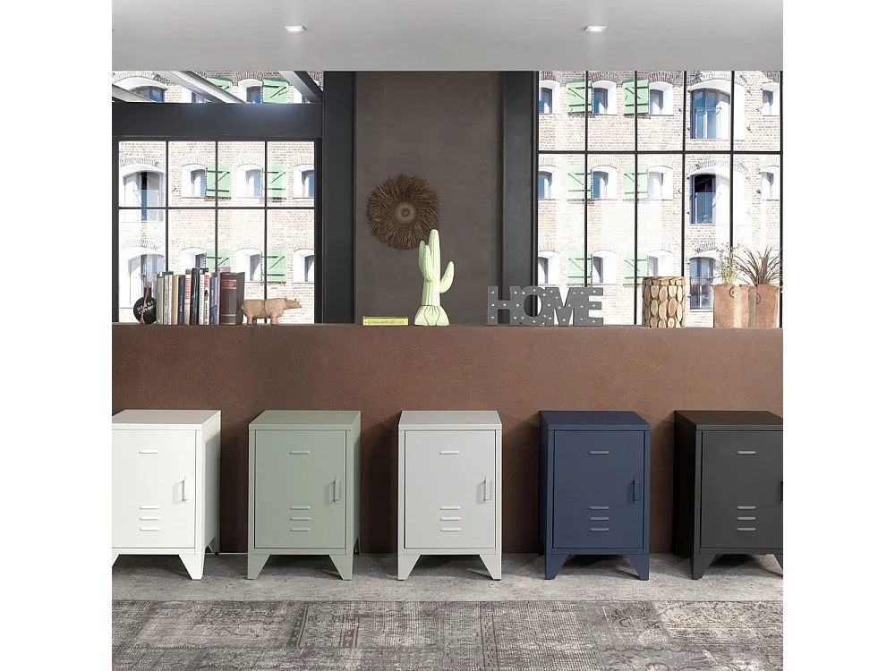 Atticora - Table de chevet en métal - Vert amande