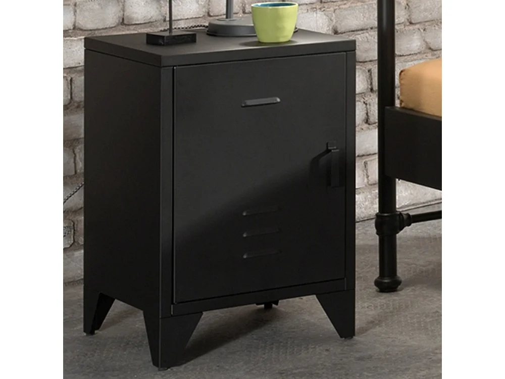 Atticora - Table de chevet en métal - Noir