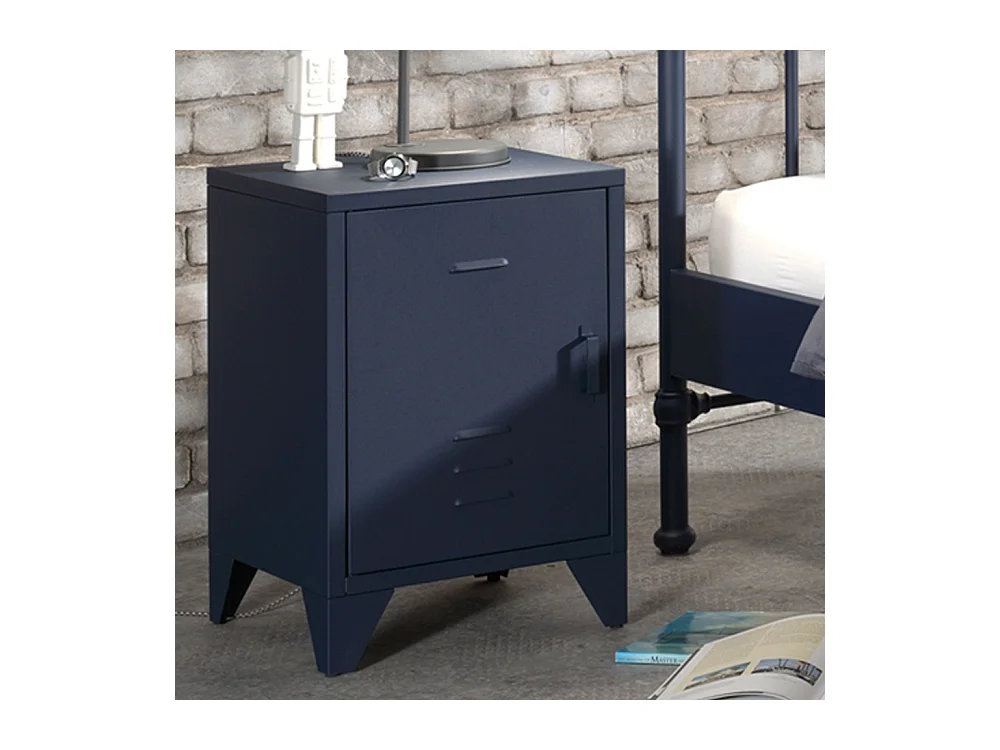 Atticora - Table de chevet en métal - Bleu