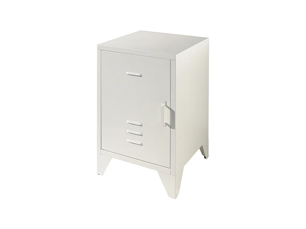 Atticora - Table de chevet en métal - Blanc