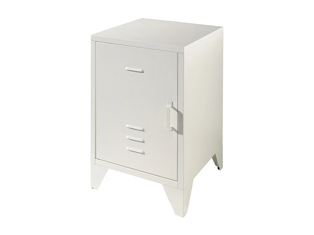 Atticora - Table de chevet en métal - Blanc