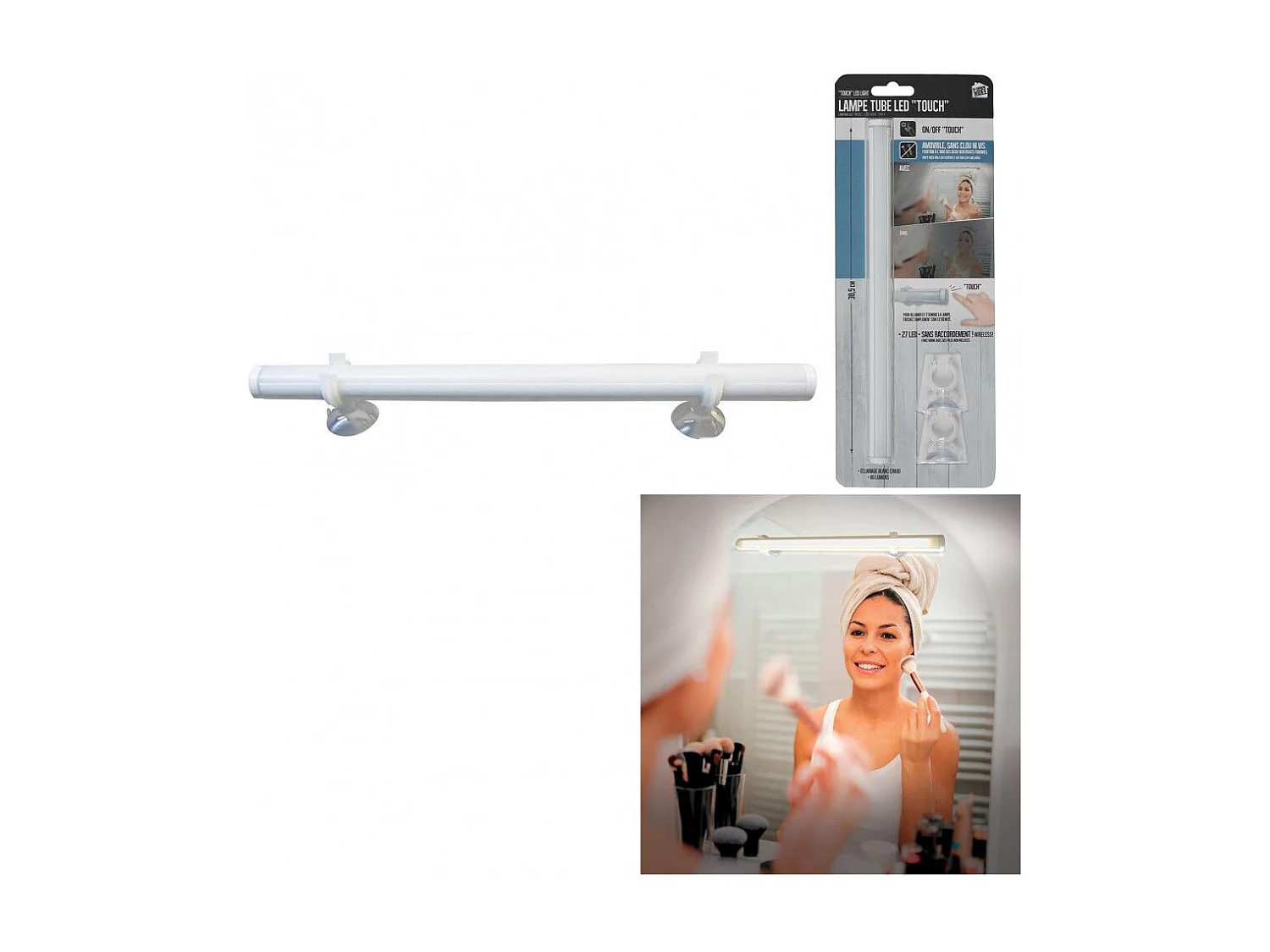 Detecteur Led X27 Touch A Ventouse 80 Lumens Blanc