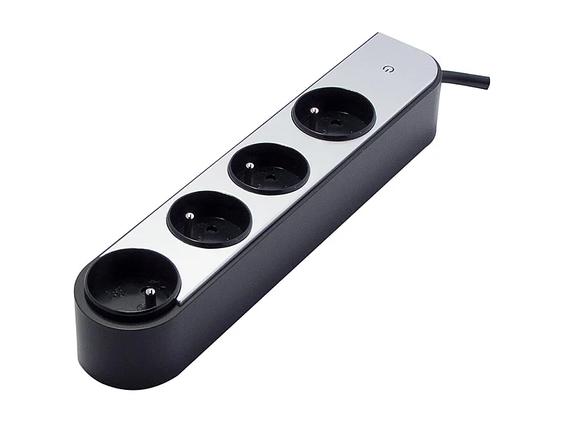 Bloc prises rotatives 4x16A  - 1,5 m - aluminium - Chacon