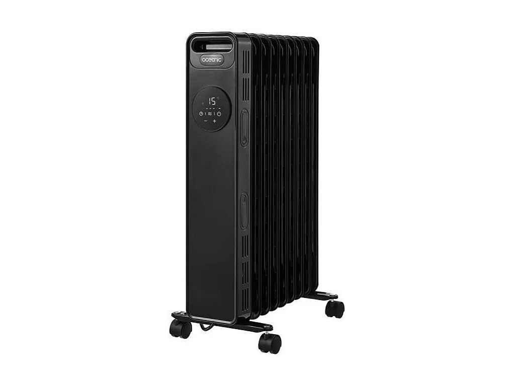 Radiateur Electrique Bain d'Huile 2000W OCEANIC - 3 Puissances - Thermostat Electronique - Télécommande - Mobile - Noir