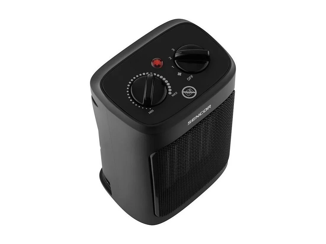 Radiateur en céramique - SENCOR - SFH 7601BK - Jusqu'a 2000 W - 3 niveaux de chauffage - 10 / 15 m² - 60 dB - Noir