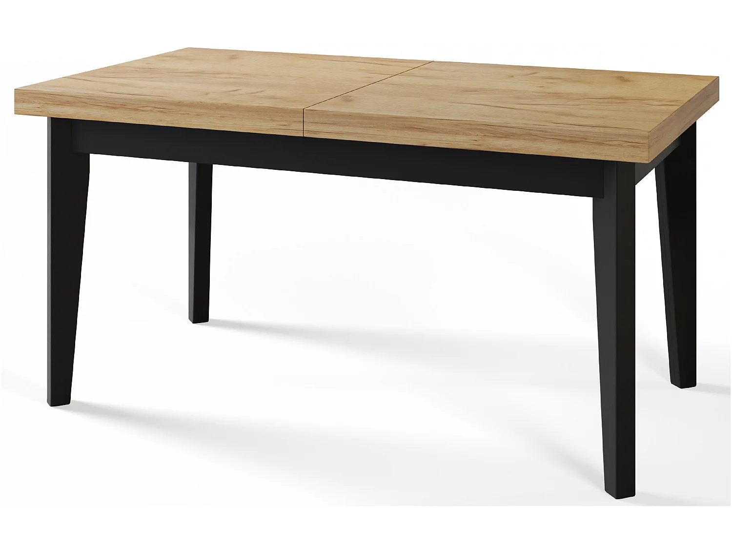 Table de salle à manger rectangulaire SKANDI, table à rallonges, dimensions: 200-300X100X78 cm, couleur: CRAFT, avec pieds en bois de couleur noire