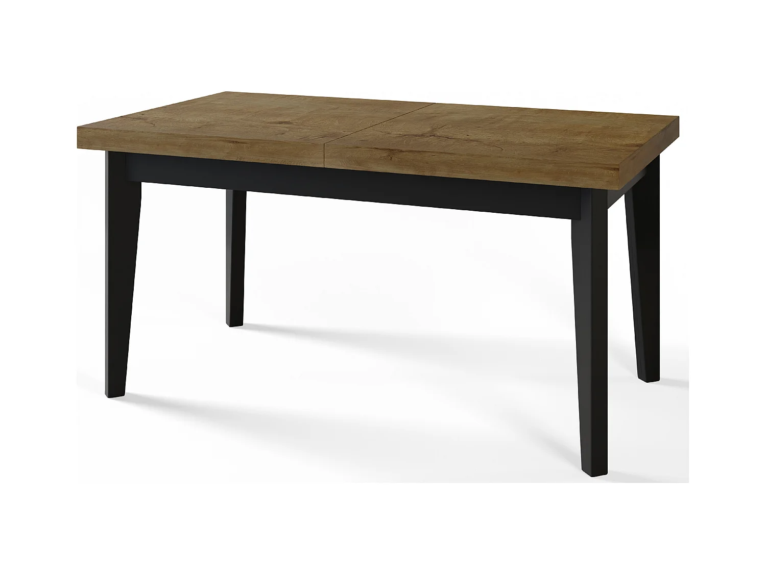 Table de salle à manger rectangulaire SKANDI, table à rallonges, dimensions: 200-300X100X78 cm, couleur: LEFKAS, avec pieds en bois de couleur noire