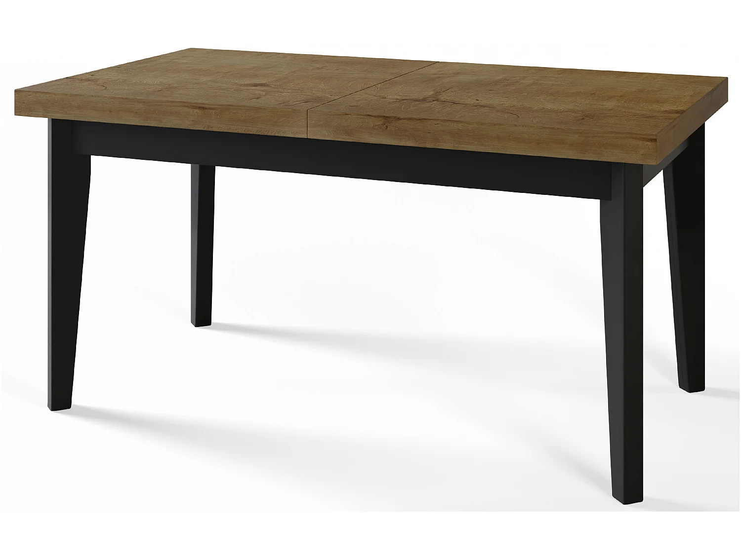 Table de salle à manger rectangulaire SKANDI, table à rallonges, dimensions: 200-300X100X78 cm, couleur: LEFKAS, avec pieds en bois de couleur noire