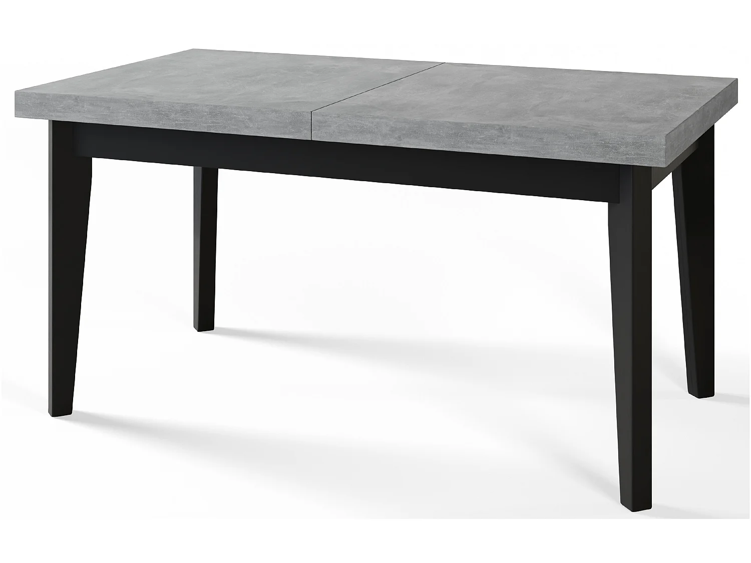 Table de salle à manger rectangulaire SKANDI, table à rallonges, dimensions: 200-300X100X78 cm, couleur: ATELIER, avec pieds en bois de couleur noire