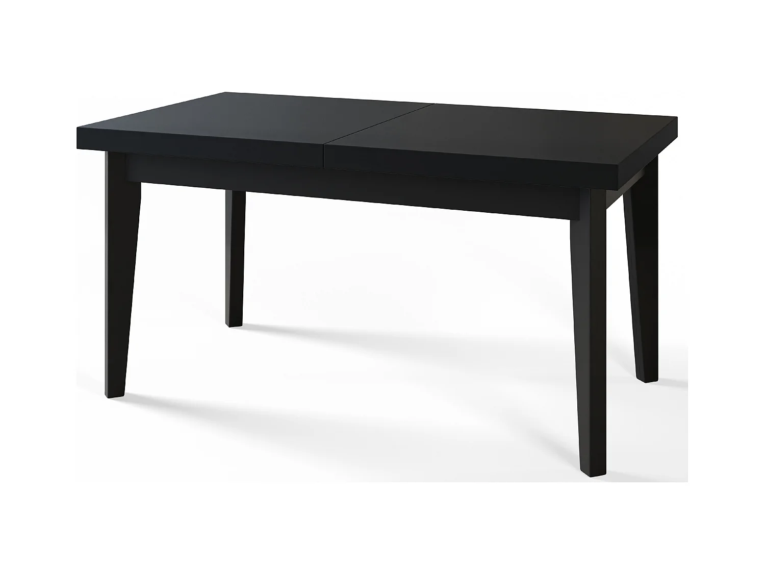 Table de salle à manger rectangulaire SKANDI, table à rallonges, dimensions: 160-210X90X78 cm, couleur: noir, avec pieds en bois de couleur noire